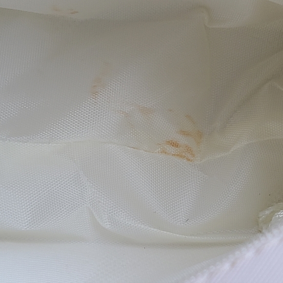 FACE SKIN Preppy Patch Makeup Bag pearl rhinestone Letter Cosmetic Pouch w/flaws - Picture 6 of 8